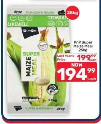 Pick n Pay Hypermarket PnP Super Maize Meal 25kg offer
