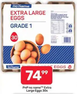 Pick n Pay Hypermarket PnP no name Extra Large Eggs 30s offer