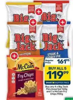Pick n Pay Hypermarket Big Jack Pies and McCain Fry Chips offer