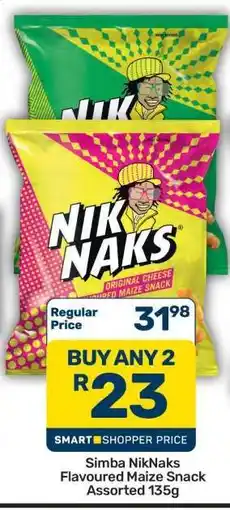 Pick n Pay Hypermarket Simba NikNaks Flavoured Maize Snack Assorted 135g offer