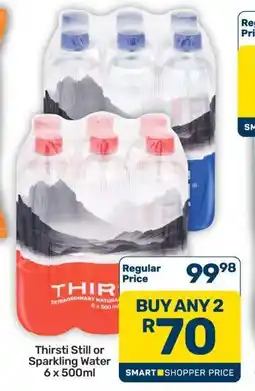 Pick n Pay Hypermarket Thirsti Still or Sparkling Water 6 x 500ml offer