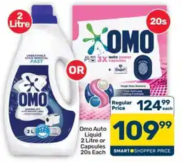 Pick n Pay Hypermarket Omo Auto Liquid 2 Litre or Capsules 20s offer