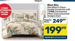 Pick n Pay Hypermarket Blue Sky Microfibre 3-Piece Double Comforter offer