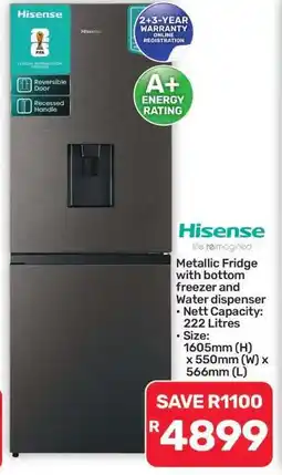 Pick n Pay Hypermarket Hisense Metallic Fridge offer