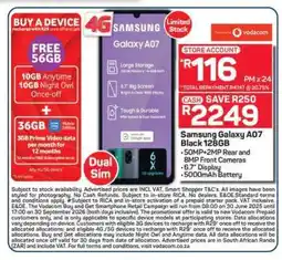 Pick n Pay Hypermarket Samsung Galaxy A07 Black 128GB offer