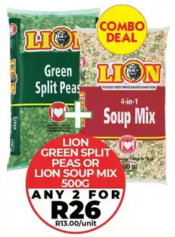 1UP Lion green split peas or lion soup mix offer