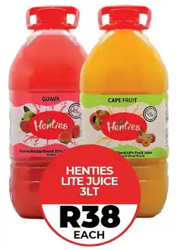 1UP Henties lite juice offer