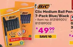 Game Bic Clic Medium Ball Pen Blue/Black offer