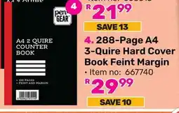 Game Pen+ Gear 288-Page A4 3-Quire Hard Cover Book Feint Margin offer
