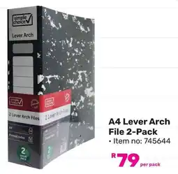 Game Simple Choice A4 Lever Arch File offer
