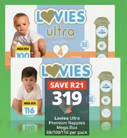 Checkers Lovies Ultra Premium Nappies Mega Box offer