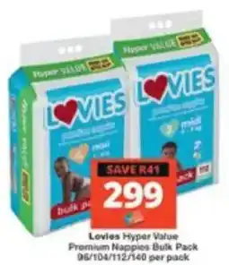 Checkers Lovies Hyper Value Premium Nappies Bulk Pack offer