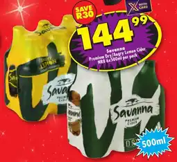Shoprite Liquor Savanna Premium Dry/ Angry Lemon Cider NRB offer