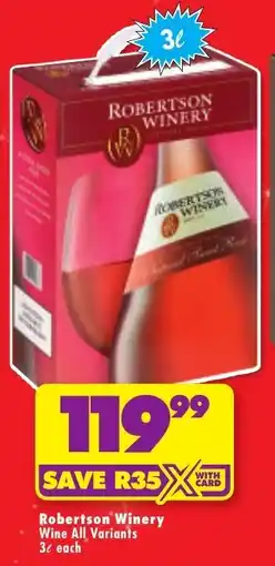 Shoprite Liquor Robertson Winery Wine All Variants offer
