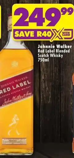 Shoprite Liquor Johnnie Walker Red Label Blended Scotch Whisky offer