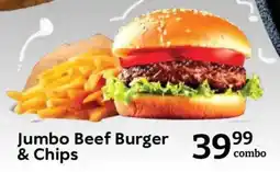 Oxford Freshmarket Jumbo Beef Burger & Chips offer