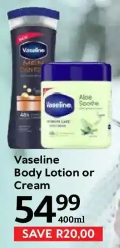 Oxford Freshmarket Vaseline Body Lotion or Cream offer