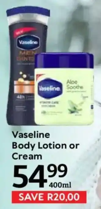 Oxford Freshmarket Vaseline Body Lotion or Cream offer