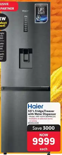 Makro Haier Fridge/ Freezer with Water Dispenser offer