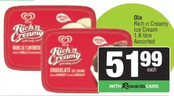 Spar OLA Rich 'n Creamy Ice Cream offer