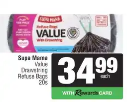Spar Supa Mama Value Drawstring Refuse Bags 20s offer