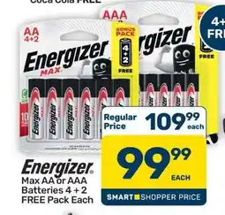 Pick n Pay Hypermarket Energizer Max AA or AAA Batteries 4 + 2 Pack offer