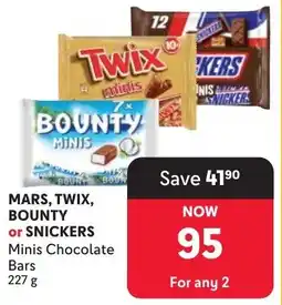 Makro Mars, Twix, Bounty or Snickers Minis Chocolate Bars offer