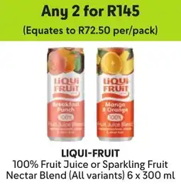 Makro Liqui-fruit 100% Fruit Juice or Sparkling Fruit Nectar Blend offer