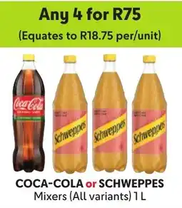 Makro Coca-Cola or Schweppes Mixers offer