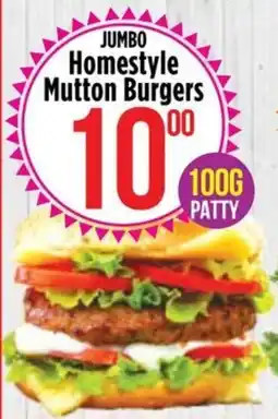 Food Lover's Market Jumbo Homestyle Mutton Burgers offer