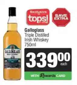 Spar Tops Galloglass Triple Distilled Irish Whiskey offer