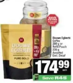 Spar Douwe egberts - coffee 200 g or refill pouch 230 g offer