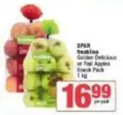 Spar Spar - golden delicious or red apples snack pack offer