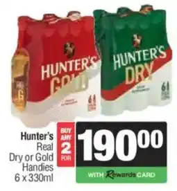 Spar Tops Hunter's Real Dry or Gold Handies offer