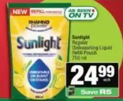 Spar Sunlight - dishwashing liquid refill pouch offer