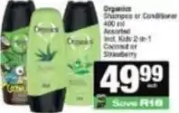 Spar Organics - shampoo or conditioner offer