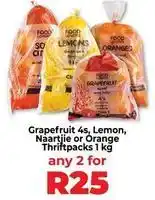 Food Lover's Market Grapefruit, lemon, naartjie or orange thriftpacks offer