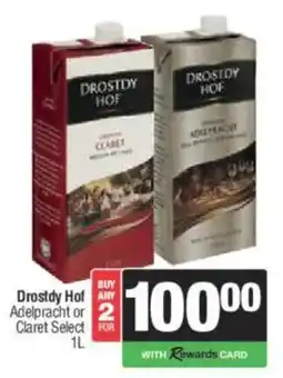 Spar Tops Drostdy Hof Adelpracht or Claret Select offer