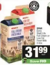 SuperSpar Spar - full cream or low fat fresh milk offer