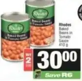SuperSpar Rhodes - baked beans in tomato sauce offer