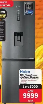 Makro Haier - 327 l fridge/freezer with water dispenser offer