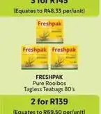 Makro Freshpak - pure rooibos tagless teabags 80's offer