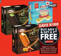 Checkers Gatti Ice Cream Italian Wafer / Big Deal Ice Cream offer