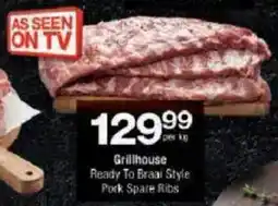 Checkers Grillhouse Ready To Braai Style Pork Spare Ribs offer