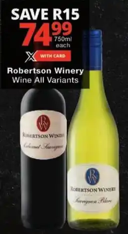 Checkers Robertson Winery Wine All Variants offer