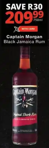 Checkers Captain Morgan Black Jamaica Rum offer