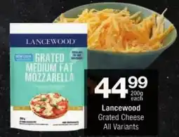 Checkers Lancewood Grated Medium Fat Mozzarella offer