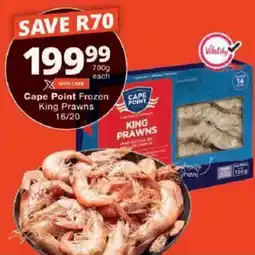 Checkers Cape Point Frozen King Prawns offer