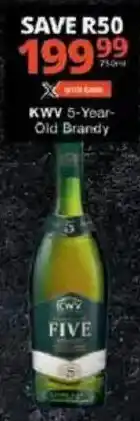 Checkers KWV FIVE 5-Year-Old Brandy offer