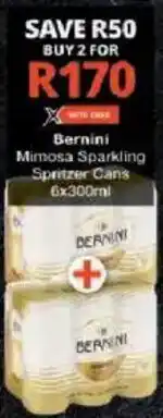 Checkers Bernini Mimosa Sparkling Spritzer Cans offer